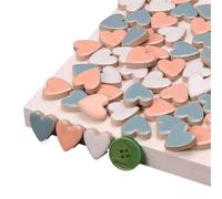 Azulejos de mosaico de vidrio, 24 piezas de mosaicos de porcelana en forma de corazón, 2,3 x 2,25 x 0,6 cm aprox. 105 g/3,5 oz Multicolor(Mix 3)