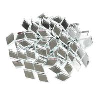 Azulejos de mosaico de vidrio con forma de diamante, accesorios hechos a mano, suministros de decoración para pared del hogar, cuadrados negros