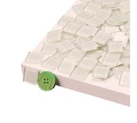 Azulejos de mosaico de vidrio cuadrados de 300 g/10,6 oz, 2 cm/0,78 pulgadas, 4 mm/0,16 pulgadas de grosor, materiales for manualidades.(White)