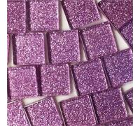 Azulejos de mosaico de vidrio cuadrados de 300 g/10,6 oz, 2 cm/0,78 pulgadas, 4 mm/0,16 pulgadas de grosor, materiales for manualidades.(Shiny Purple)