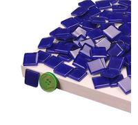 Azulejos de mosaico de vidrio cuadrados de 300 g/10,6 oz, 2 cm/0,78 pulgadas, 4 mm/0,16 pulgadas de grosor, materiales for manualidades.(Deep Blue)
