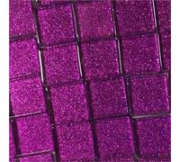 Azulejos de mosaico de vidrio cuadrados de 300 g/10,6 oz, 2 cm/0,78 pulgadas, 4 mm/0,16 pulgadas de grosor, materiales for manualidades.(Shiny Red Purple)