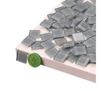 Azulejos de mosaico de vidrio cuadrados de 300 g/10,6 oz, 2 cm/0,78 pulgadas, 4 mm/0,16 pulgadas de grosor, materiales for manualidades.(Grey)