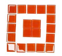 Azulejos de mosaico de vidrio cuadrados de 300 g/10,6 oz, 2 cm/0,78 pulgadas, 4 mm/0,16 pulgadas de grosor, materiales for manualidades.(Orange Red)
