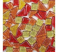 Azulejos de Mosaico de Vidrio Mezclados del Color, Piezas de Vidrio Irregulares Kit Mosaico Teselas para la Decoración Casera o Manualidades de DIY 200g(Tiempo fugaz)