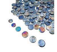 Azulejos de mosaico iridiscentes redondos de cerámica de 500 g, 3 tamaños mezclados al azar, para hacer mosaicos de cerámica creativos para manualidades DIY, platos, macetas, jarrones, tazas