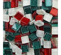 Azulejos de Mosaico Mezclados del Color, 1x1cm Cuadrado Piezas de Vidrio Kit Mosaico Teselas para la Decoración Casera o Manualidades de DIY 200g(Pasado)