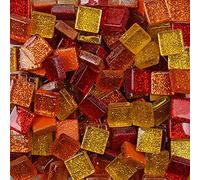 Azulejos de Mosaico Mezclados del Color, 1x1cm Cuadrado Piezas de Vidrio Kit Mosaico Teselas para la Decoración Casera o Manualidades de DIY 200g(Tiempo fugaz)