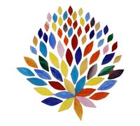 Azulejos de mosaico para manualidades, 100 piezas de colores mixtos, azulejos de mosaico de pétalos cortados a mano, vidrieras, decoración artística, mosaicos, pétalos de flores, hojas surtidas
