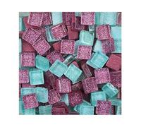 Azulejos de mosaico para manualidades, 300 g, mezcla de colores, piedras de mosaico de vidrio con purpurina, azulejos de guijarros, material de manualidades, rompecabezas para hacer arte (tipo 4)