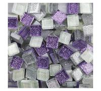 Azulejos de mosaico para manualidades, 400 g, mezcla de colores, piedras de mosaico de vidrio con purpurina, azulejos de guijarros, material de manualidades, rompecabezas para hacer arte (color 12)