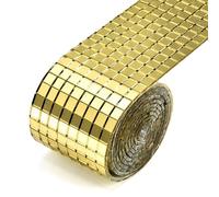 Azulejos de mosaico poligonales Arts, Tamaños múltiples del oro de las tejas mosaico espejo cuadrado autoadhesivo 5x5m m for DIY(Onecolor,4x120cm)