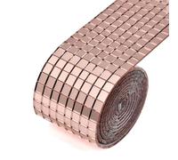 Azulejos de mosaico poligonales Arts, Tamaños múltiples del oro de las tejas mosaico espejo cuadrado autoadhesivo 5x5m m for DIY(Gold1,4x120cm)