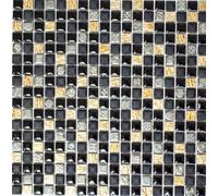 Azulejos de Mosaico Resina Negro Cobre Piedra Baldosas Espejo Baño Wc WB92-0301