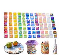 Azulejos De MosaicoIrregulares Arts - Azulejos Acrílicos De Forma Cuadrada De 1100 Piezas, Piezas De Mosaico De Formas Aleatorias | Conjunto De Colecciones De Variedades De Colores Brillantes De