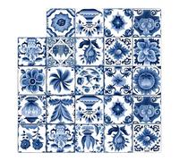 Azulejos De Pared Autoadhesivos - 24pcs Pegatinas Decorativas De Estilo Portugués, Pegatina Impermeable En Un Desfile | Cocina, Baño, Chimenea, Encimera, Dormitorio, Sala, Apartamento
