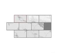 Azulejos de pared autoadhesivos de 6 x 12 pulgadas, lámina ABS impermeable para cocina y baño, fácil montaje sin juntas, diseño moderno de mosaico, negro/rosa/gris/verde, 10 unidades (D-002)
