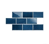 Azulejos de pared autoadhesivos de 6 x 12 pulgadas, lámina ABS impermeable para cocina y baño, fácil montaje sin juntas, diseño moderno de mosaico, negro/rosa/gris/verde, 10 unidades (D-011)