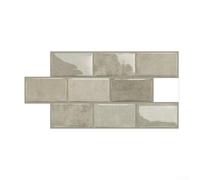 Azulejos de pared autoadhesivos de 6 x 12 pulgadas, lámina ABS impermeable para cocina y baño, fácil montaje sin juntas, diseño moderno de mosaico, negro/rosa/gris/verde, 10 unidades (D-008)