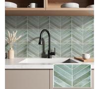 Azulejos de pared de vinilo 3D, 10 hojas de azulejos de metro Peel & Stick Decoración de pared trasera, respetuoso con el medio ambiente e impermeable para baño, montaje ligero, resistente al calor 29