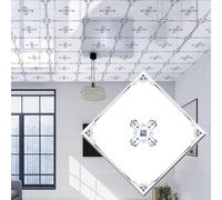 Azulejos de techo Art Deco de espuma de poliestireno, azulejos de techo insonorizados para despegar y pegar, diseño Art Deco para reducción de ruido de dormitorio, instalación fácil de alquiler