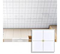 Azulejos de techo de PVC pegados, papel tapiz impermeable for baño, pared decorativa blanca, Panel suspendido, Flexible y resistente a grietas(Style D,20-pcs 60 * 60cm)