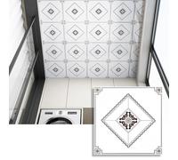 Azulejos de techo de PVC pegados, papel tapiz impermeable for baño, pared decorativa blanca, Panel suspendido, Flexible y resistente a grietas(Style C,5-pcs 60 * 60cm)
