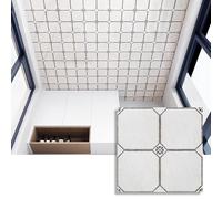 Azulejos de techo de PVC pegados, papel tapiz impermeable for baño, pared decorativa blanca, Panel suspendido, Flexible y resistente a grietas(Style E,5-pcs 60 * 60cm)