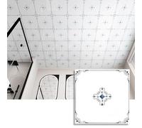 Azulejos de techo de PVC pegados, papel tapiz impermeable for baño, pared decorativa blanca, Panel suspendido, Flexible y resistente a grietas(Style a,20-pcs 60 * 60cm)