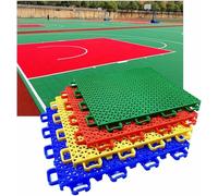 Azulejos deportivos antideslizantes resistentes al desgaste para cancha de baloncesto, diseño modular entrelazado, suelo de rompecabezas de plástico duradero y colorido