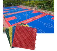 Azulejos deportivos de baloncesto al aire libre, 25,4 x 25,4 cm, modulares, entrelazados, para gimnasio, parque infantil, lugar de ocio público, impermeable, para bricolaje, rompecabezas, rojo,