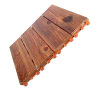 Azulejos Entrelazados de Madera Suelo Estable, para Patio Exterior | Instalación Rápida, Superficie Ranuras, Estilo Clásico y Rústico, para Grava, Piedra y Terraza