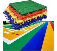 Azulejos for cancha Deportiva al Aire Libre for jardín de Infantes, Antideslizantes y Resistentes al Desgaste, tapetes modulares entrelazados, 10 Unidades(Green,10PCS)