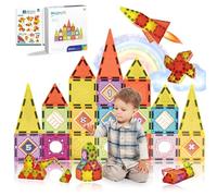 Azulejos magnéticos STEM Juguetes de construcción, bloques magnéticos sensoriales para niños pequeños y niños, juguetes educativos preescolares Montessori, regalo para niños y niñas a partir de 3 años