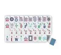 Azulejos Mahjong de 4 capas, juego de 160 azulejos de mahjong americano de primera calidad con exquisita bolsa de transporte, mini juego de viaje Mahjon-g, juegos portátiles de Mah Jongg occidental