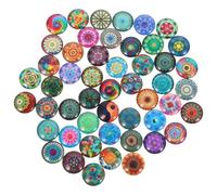 Azulejos Mixtos de Vidrio para Manualidades, Redondas | Inserciones de 10mm, Dorso Plano y Superficie Lisa, para Joyería y Talleres Creativos Color Aleatorio