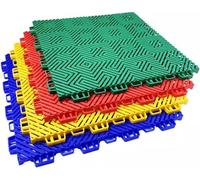 Azulejos modulares entrelazados for Exteriores de 12 Pulgadas, fáciles de Cortar y modificar for canchas Deportivas.(Red)