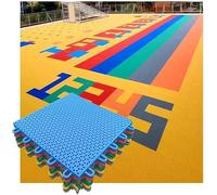Azulejos modulares entrelazados for jardín de Infantes, Escuela, Patio de Juegos al Aire Libre, tapete Deportivo(BLU)