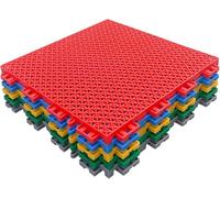 Azulejos modulares entrelazados for Suelo, for canchas de Baloncesto y bádminton al Aire Libre, Resistentes a la Intemperie, for Hacer uno Mismo.(Red)