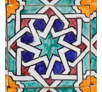 Azulejos pintados a mano, diseño de estrellas moriscas en estilo marrakech, juego de 4, azulejos de cerámica marroquí de 10 x 10 cm, azulejos de pared esmaltados de arcilla, azulejos decorativos para