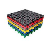 Azulejos Suelo Modulares Entrelazados 40x40x3cm,alfombrillas Drenaje For Empalmes En Exteriores,for Baños,garajes,terrazas,campos Deportivos,fáciles Limpiar(Red,4 pieces)