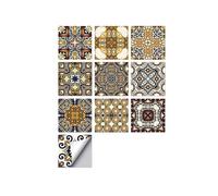 Azulejos vintage autoadhesivos Wal, Adhesivos de pared de azulejos retro multicolor 10-20 cm 10 piezas(Color 4,20cmX20cmX10pcs)