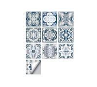 Azulejos vintage autoadhesivos Wal, Adhesivos de pared de azulejos retro multicolor 10-20 cm 10 piezas(Color 14,20cmX20cmX10pcs)