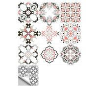 Azulejos vintage autoadhesivos Wal, Adhesivos De Pared De Azulejos Retro Multicolor Paquete De 10 10cm/15cm/20cm(Color 23,10cmX10cmX10pcs)