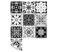 Azulejos vintage autoadhesivos Wal, Adhesivos De Pared De Azulejos Retro Multicolor Paquete De 10 10cm/15cm/20cm(Color 8,10cmX10cmX10pcs)