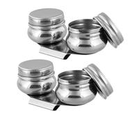 Azull Vaso de con Tapa, Recipiente de Acero Inoxidable de Doble Capa para Pintura Al ¨®leo, Antifugas, con Clip para (Paquete de 2)