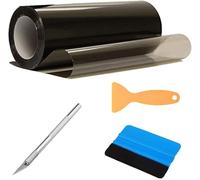 AzulLanse Láminas para Faro,30 * 300cm,PVC Protector Film Autoadhesivo Vinilo Pegatina para Faros de Coche,Película de Luz para Automóvil,2 raspadores,1 Cuchillo de trinchar-Negro