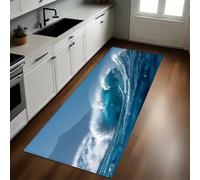 Azur Alfombras Antideslizantes y Felpudos de Cocina Surf en Olas Gigantes del océano 50 x 80 cm Antifatiga Duraderas y Lavables para Cocina y Comedor