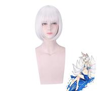 Azur Lane Cosplay Peluca Kaga Mujeres Pelo Sintético Plata Gris Corto Bob Pelucas Disfraz Lane Kaga