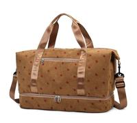 AZURAOKEY Bolsa de Lona con Estampado de Fresa para Mujer, Bolsa de Gimnasio con Compartimento para Zapatos y separación húmeda para Viaje y Noche